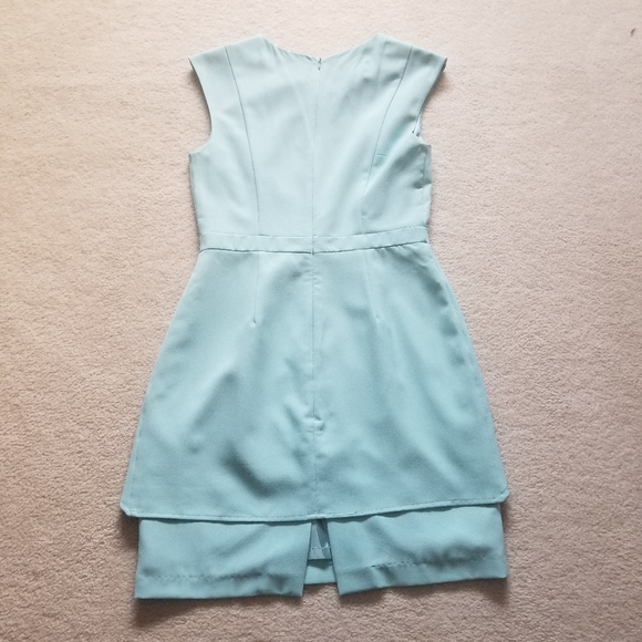Light teal peplum sheath dress - Picture 3 of 5